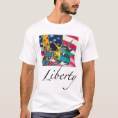 Freiheitsstatue u. Flagge Posterized T-Shirt (Vorderseite)