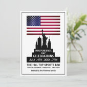 Freiheitsstatue, Unabhängigkeitstag Einladung (Stehend Vorderseite)