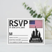 Freiheitsstatue, Unabhängigkeitstag - RSVP-Karte RSVP Karte (Stehend Vorderseite)