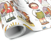 Freiheitsstatue Uncle Sam George Washington Puppe Geschenkpapier (Rolleneckpunkt)