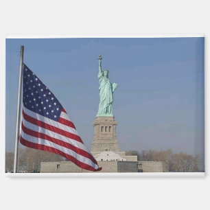 Freiheitsstatue und amerikanische Flagge Patriotis Magnet