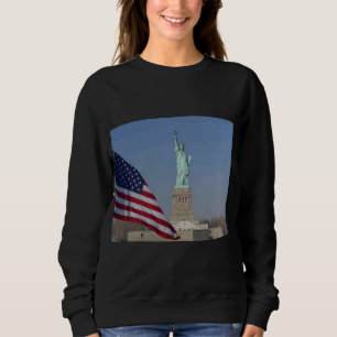 Freiheitsstatue und amerikanische Flagge Patriotis Sweatshirt