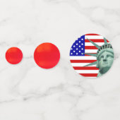 Freiheitsstatue und amerikanischer Flaggenkonfetti Konfetti (Rückseiten)