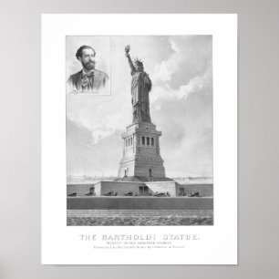 Freiheitsstatue und Bartholdi Portrait Poster