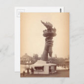 Freiheitsstatue und Fackel groß 1886 Postkarte (Vorne/Hinten)