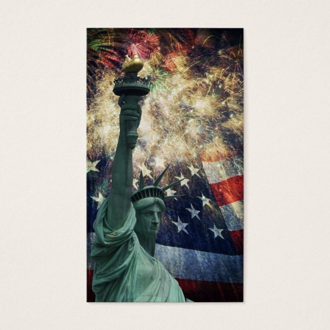 Freiheitsstatue und Firmengebäude (Vorderseite)