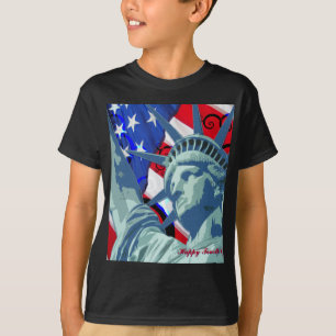 Freiheitsstatue und Patriotische amerikanische Fla T-Shirt