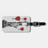 Freiheitsstatue und Rot-Heißluftballons Gepäckanhänger (Vorderseite horizontal)