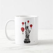 Freiheitsstatue und Rot-Heißluftballons Kaffeetasse (Links)