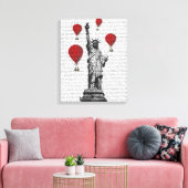 Freiheitsstatue und Rot-Heißluftballons Leinwanddruck (Insitu (Wohnzimmer))