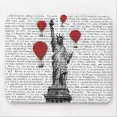 Freiheitsstatue und Rot-Heißluftballons Mousepad (Vorne)