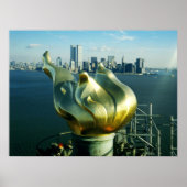 Freiheitsstatue und Skyline von Manhattan Poster (Vorne)