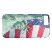 Freiheitsstatue und US-Flagge Case-Mate iPhone Hülle (Rückseite (Horizontal))