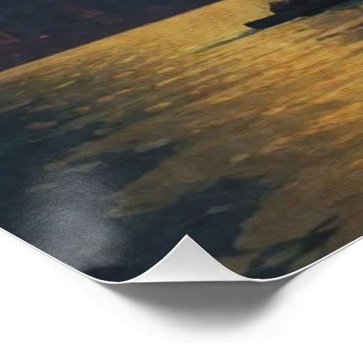 Freiheitsstatue und Vollmond Poster (Ecke)