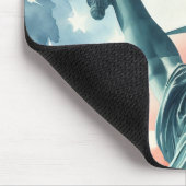 Freiheitsstatue unter amerikanischer Flagge Mousepad (Ecke)