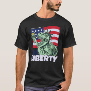 Freiheitsstatue USA Flag & Happy 4. Ju T-Shirt