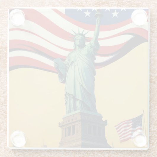 Freiheitsstatue - USA Glasuntersetzer (Rückseite)