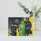 Freiheitsstatue Verhaftet Postkarte (Stehend Vorderseite)