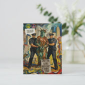 Freiheitsstatue Verhaftet Protest Kunst Postkarte (Stehend Vorderseite)
