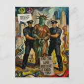 Freiheitsstatue Verhaftet Protest Kunst Postkarte (Vorderseite)