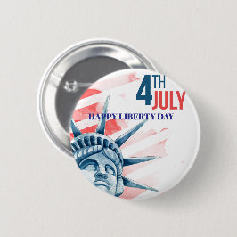 Freiheitsstatue Vierte Juli Zoll Button