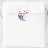 Freiheitsstatue Vierte Juli Zoll Runder Aufkleber (Tasche)