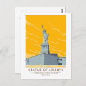 Freiheitsstatue Vintag Postkarte (Vorne/Hinten)