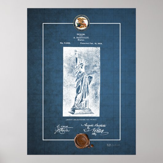 Freiheitsstatue Vintages Patentkonzept Poster (Vorne)
