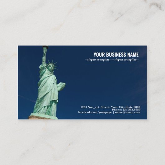 Freiheitsstatue Visitenkarte (Rückseite)