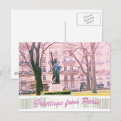 Freiheitsstatue von Paris Postkarte (Vorne/Hinten)