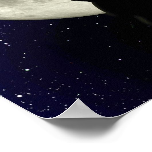 Freiheitsstatue vor dem Mondplakat Poster (Ecke)