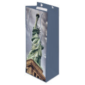 Freiheitsstatue Weingeschenktasche Geschenktüte Für Weinflaschen (Rückseite Schrägansicht)