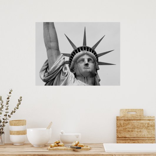 FREIHEITSSTATUT, NEW YORK - SCHWARZ UND WEISS POSTER (Küche)