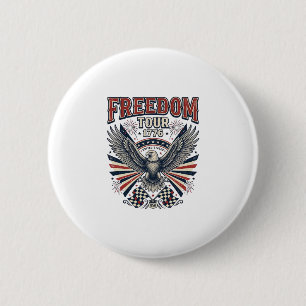 Freiheitstour 1776 Vintage Adler Patriotisches Hem Button