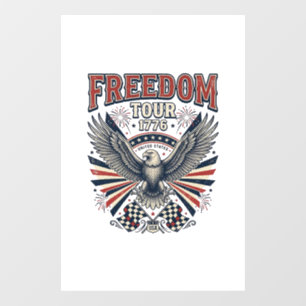 Freiheitstour 1776 Vintage Adler Patriotisches Hem Fensteraufkleber