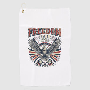 Freiheitstour 1776 Vintage Adler Patriotisches Hem Golfhandtuch