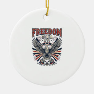 Freiheitstour 1776 Vintage Adler Patriotisches Hem Keramik Ornament