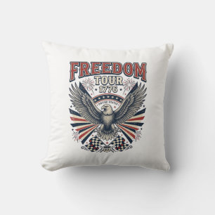 Freiheitstour 1776 Vintage Adler Patriotisches Hem Kissen