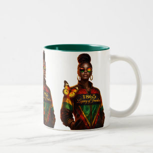 Freiheitsvermächtnis (Stadt + historische Figuren) Zweifarbige Tasse