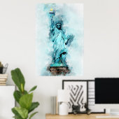 Freiheitswasserstatue Poster (Heimbüro)