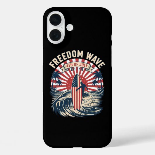 Freiheitswelle 4. Juli Case-Mate iPhone Hülle (Rückseite)