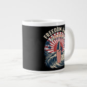 Freiheitswelle 4. Juli Jumbo-Tasse (Vorderseite Rechts)