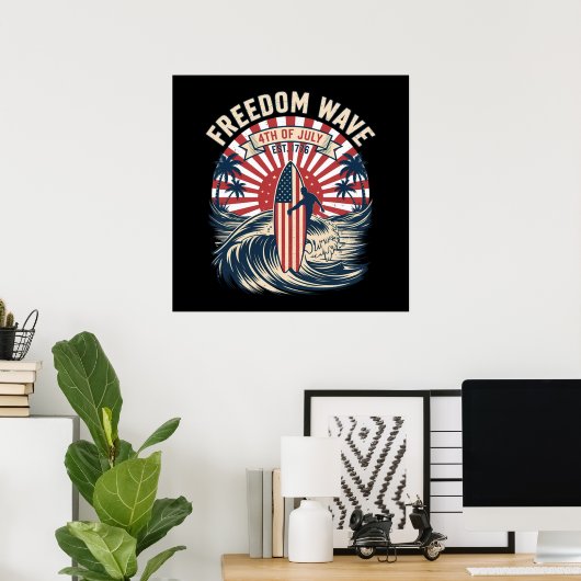 Freiheitswelle 4. Juli Poster (Heimbüro)