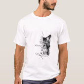 Freiheitswolf Minimale Linienkunst - T-Shirt (Vorderseite)