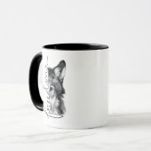 Freiheitswolf Minimale Linienkunst - Tasse (Vorderseite Links)