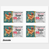 Freilandhaltung von frischen Eiern für den Verkauf Rechteckiger Aufkleber (Blatt)