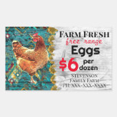 Freilandhaltung von frischen Eiern für den Verkauf Rechteckiger Aufkleber (Vorderseite)