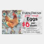 Freilandhaltung von frischen Eiern für den Verkauf Rechteckiger Aufkleber (Vorderseite)