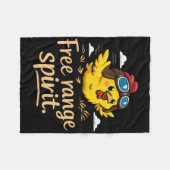 Freilaufender Geist Süßes Huhn mit Pilotenbrille Fleecedecke (Vorderseite (Horizontal))