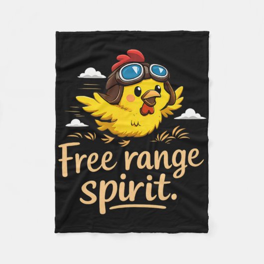 Freilaufender Geist Süßes Huhn mit Pilotenbrille Fleecedecke (Vorderseite)